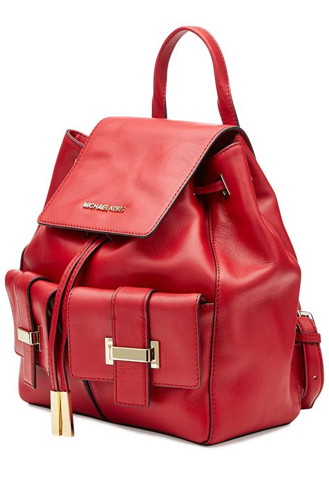 michael kors red backpack purse